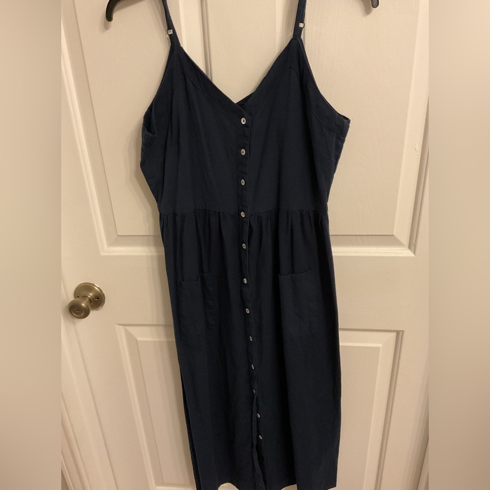 Angie Black Buttoned Sleeveless Sundress